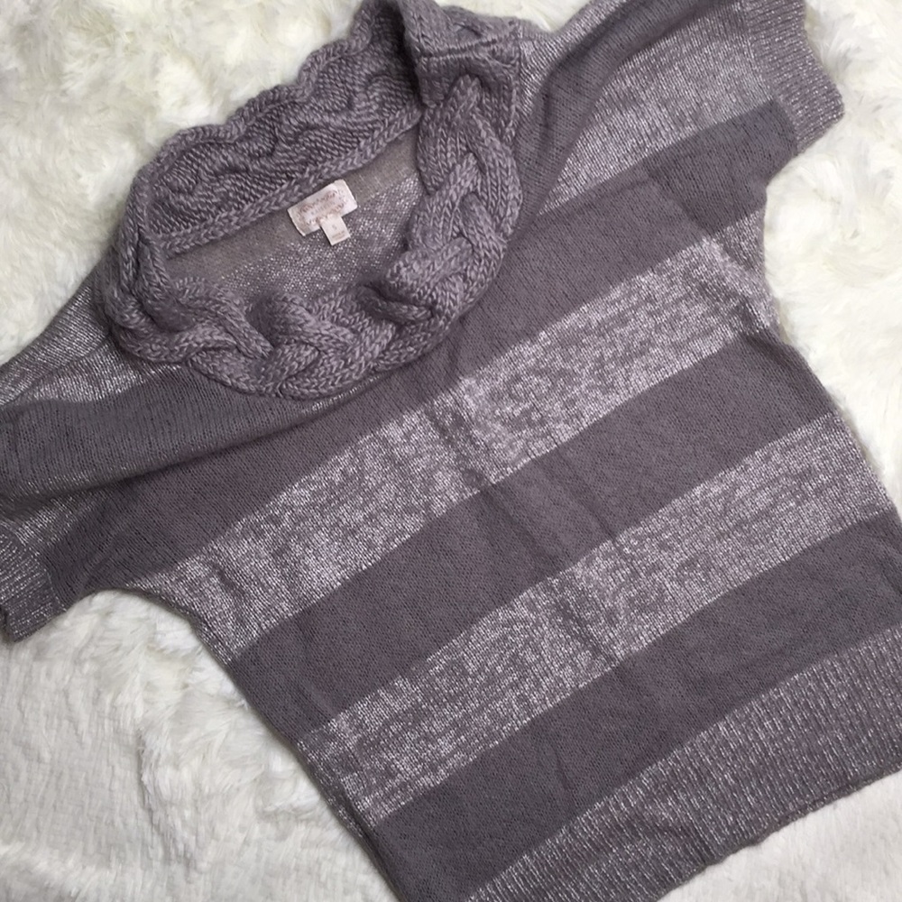 Kaisely striped short sleeve sweater - s